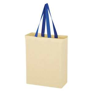 Natural Cotton Canvas Grocery Tote Bag - Royal Blue