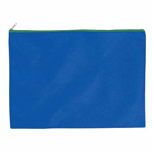 Document Sleeve with Zipper - Royal With Green