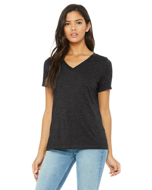 Bella + Canvas Ladies' Relaxed Heather CVC Jersey V-Neck T-Shirt