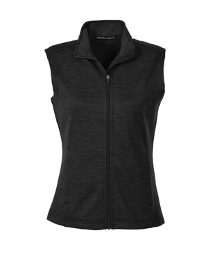 Devon & Jones Ladies' Newbury Mélange Fleece Vest - Black Heather