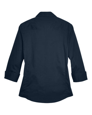 Devon & Jones Ladies' Perfect Fit™ Three-Quarter Sleeve Stretch Poplin Blouse - Back