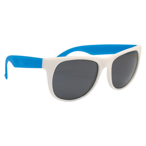 Rubberized Sunglasses - White With Blue