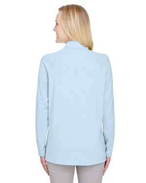 Devon & Jones CrownLux Performance® Ladies' Clubhouse Micro-Stripe Quarter-Zip