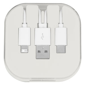 3-In-1 Charge Cable With Phone Stand - White