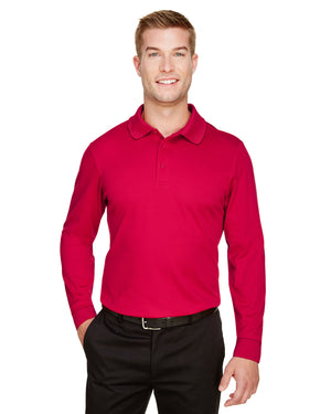 Devon & Jones CrownLux Performance® Men's Plaited Long Sleeve Polo