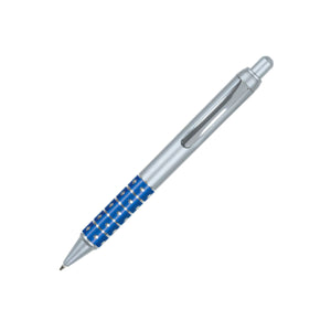 Nitro Plastic Click-Action Promotional Pen - CM1139 - Silver with Blue