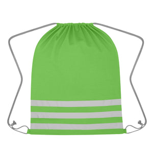 Reflective Safety Drawstring Bag - Green