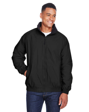 Harriton Adult Fleece-Lined Nylon Jacket - Black