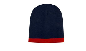 Acrylic 2 Tone Rolled Down Beanie - Custom Embroidered