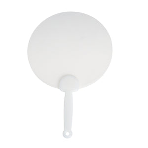 Plastic Hand Fan - Clear With White