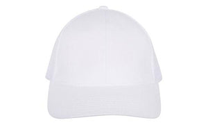 6 Panel Brush Cotton Cap with Mesh Back - Custom Embroidered