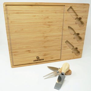 Bamboo Cheeseboard with 3 Utensils