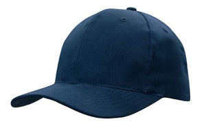 6 Panel Brushed Heavy Cotton Cap with Plastic Strap - Custom Embroidered