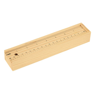 Colored Pencil Set In Wooden Ruler Box