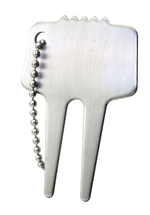 Brushed Stainless Steel Divot Tool with Chain