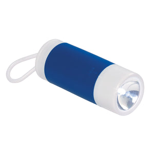 Dog Bag Dispenser With Flashlight - White With Blue