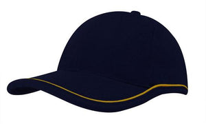 Stone/Navy 6 Panel BHC Cap with Piping On Crown-Peak