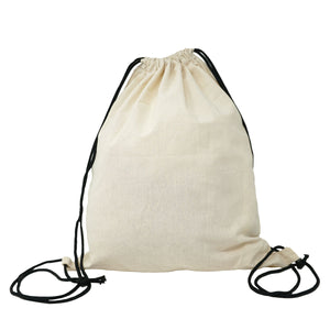 Natural Washable Cotton Cinch Backpack - Natural