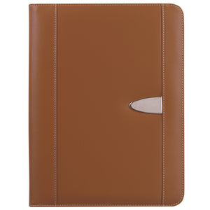 Eclipse Bonded Leather 8 ½" x 11" Zippered Portfolio With Calculator - Brown