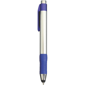 Satellite Plastic Plunger Action Pen with Soft Stylus