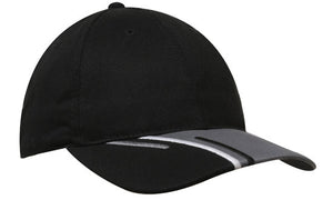 6 Panel Brushed Cotton Cap 3 Color Peak - Custom Embroidered