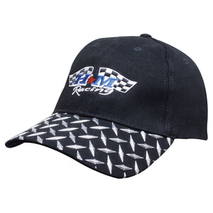 6 Panel Hbc Cap with Checker Plate Peak - Custom Embroidered -