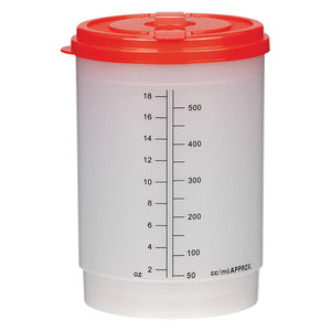 20 Oz. Medical Tumbler With Measurements - Red Lid