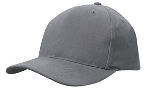 6 Panel Brushed Heavy Cotton Cap with Plastic Strap - Custom Embroidered